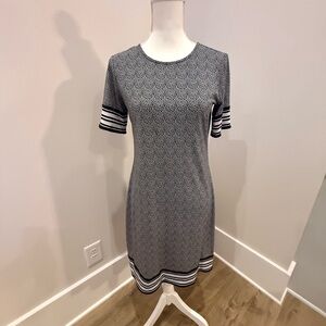 Michael Kors Gray Patterned Midi Dress